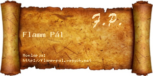 Flamm Pál névjegykártya